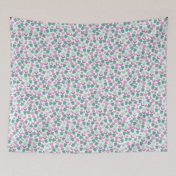 Item preview, Whimsical Flowerpots Green & Pink designed and sold by Ale's Art.