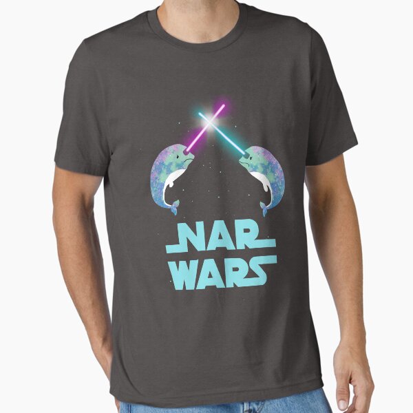 Vista previa del artículo con la obra «Nar Wars Narwhal Space Star Sabre Light Parody (Unicornio del mar)», diseñado y vendido por DesIndie.