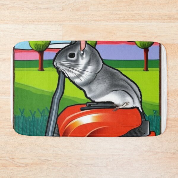 Item preview, Chinchilla mowing the lawn designed and sold by katiebca2.