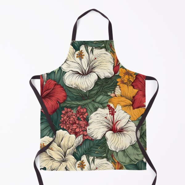 Item preview, Luxe Hibiscus Floral Design in White, Red, and Orange - Modern, Detailed, and Bright designed and sold by lolomastudio.