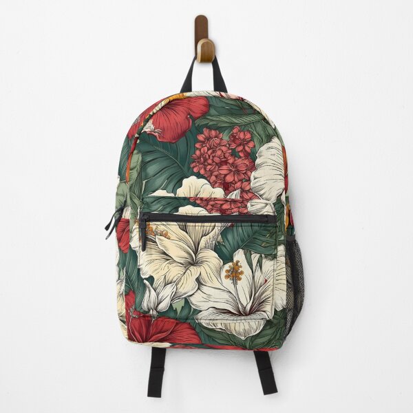 Item preview, Luxe Hibiscus Floral Design in White, Red, and Orange - Modern, Detailed, and Bright designed and sold by lolomastudio.