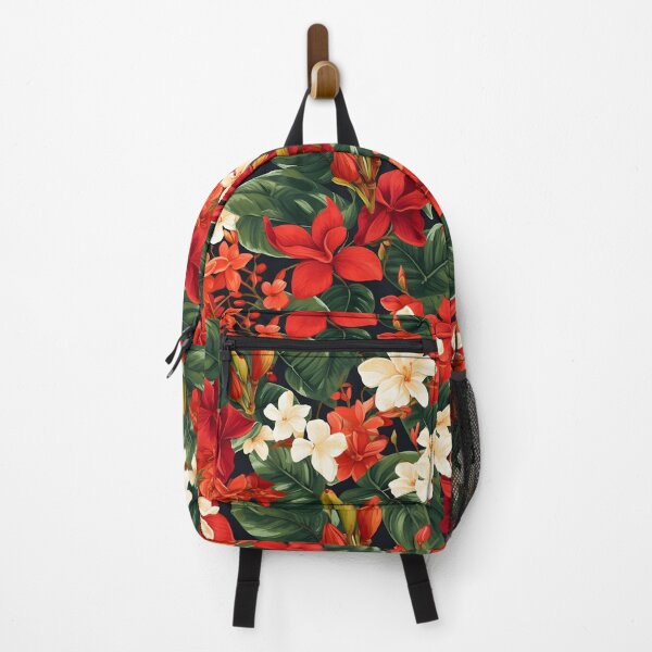 Item preview, Luxe Tropical Flowers White, Red, and Orange - Modern, Detailed, and Bright designed and sold by lolomastudio.