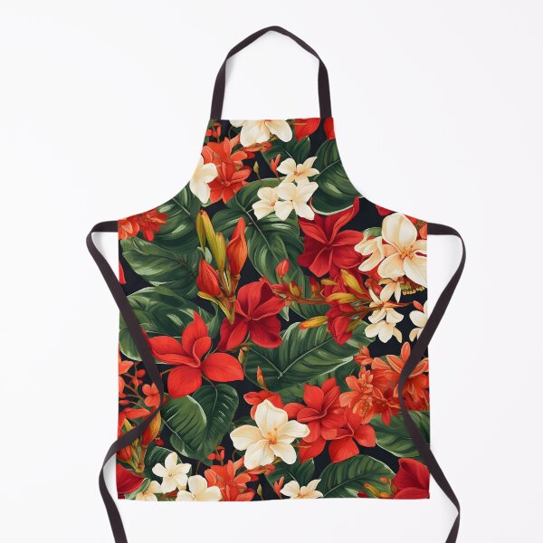 Item preview, Luxe Tropical Flowers White, Red, and Orange - Modern, Detailed, and Bright designed and sold by lolomastudio.