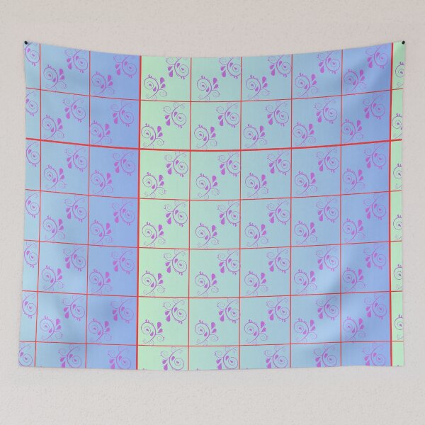 Item preview, Floral grid art on gradient background  designed and sold by Giree07.