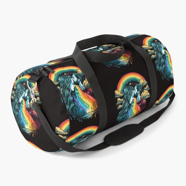 Item preview, Romantic Rainbow Kiss: Art Print of a Loving Couple Embraced by Colors designed and sold by JOY STORE 45.