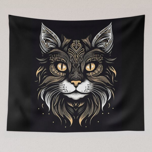 Item preview, Line Art Cat Face - Three designed and sold by UlDesigns.
