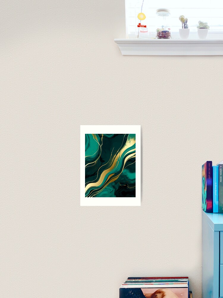 Emerald Green and Gold abstract