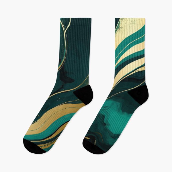 Item preview, Emerald Green and Gold Abstract Swirl designed and sold by trajeado14.