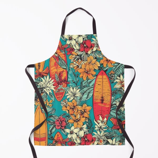 Item preview, Funky Surfboards with Hawaiian Pattern and Tropical Flowers - Bright and Colorful Design designed and sold by lolomastudio.
