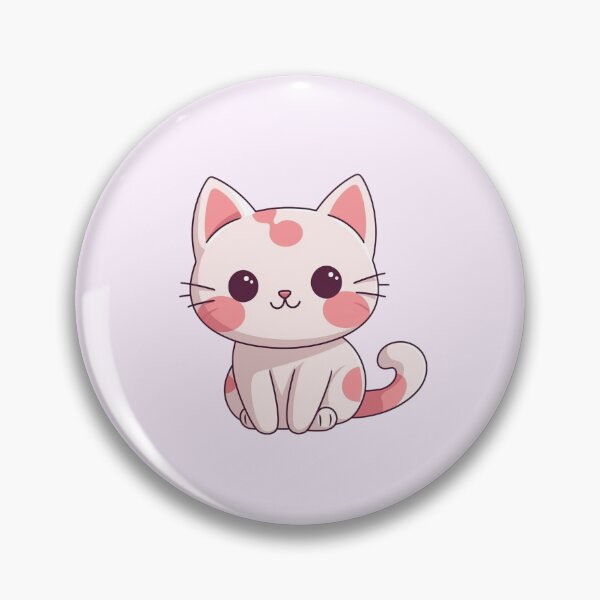 Item preview, Cute Pink Kawaii Cat Miaw Sticker designed and sold by HandCraftedArt.
