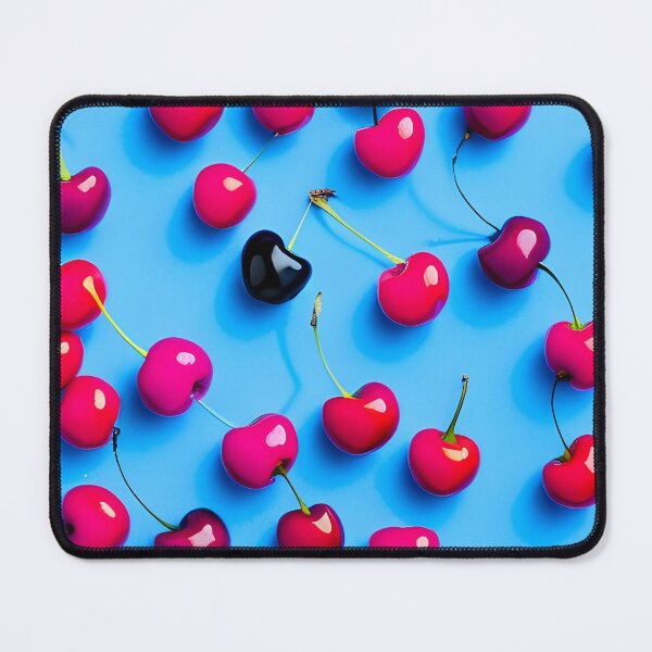Item preview, Red cherries on light blue background designed and sold by imagenia.