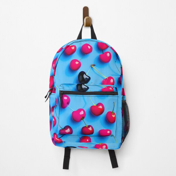 Item preview, Red cherries on light blue background designed and sold by imagenia.