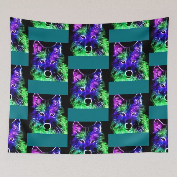 Item preview, Neon Wolf Blue _amp_ Green designed and sold by thanhtran33.