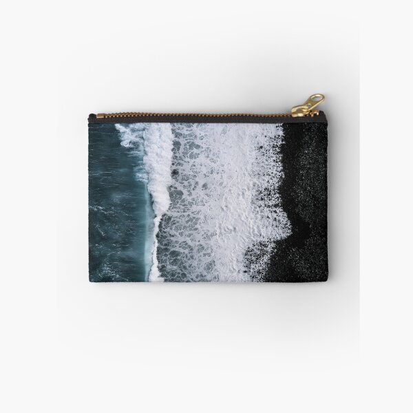 Item preview, Aerial of a Black Sand Beach with Waves - Oceanscape designed and sold by regnumsaturni.