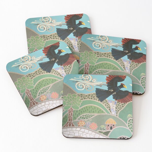Item preview, Turaco Soars Over Fort Portal, Uganda  - Tile Mosaic and Mural Painting  designed and sold by Jillianamatt.