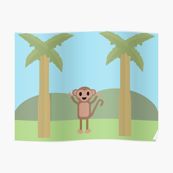 monkey-in-the-jungle-poster-for-sale-by-joshcooper-redbubble