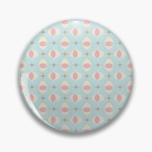 Item preview, Vintage 1950s Pink and blue Mid Century  Atomic Age All Over Pattern designed and sold by aliveinmiddle.