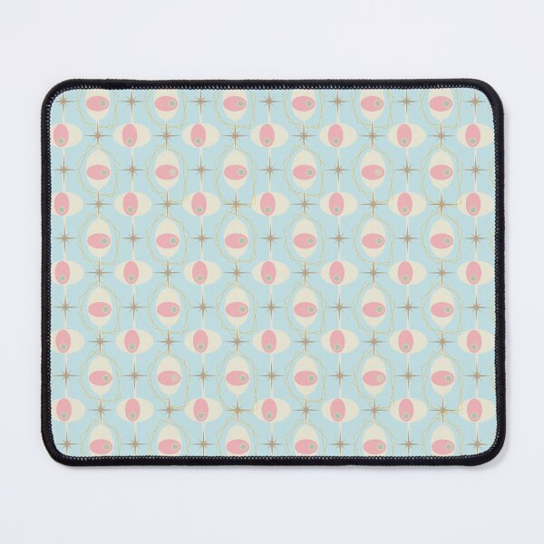 Item preview, Vintage 1950s Pink and blue Mid Century Atomic Age All Over Pattern designed and sold by aliveinmiddle.