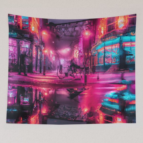 Item preview, Vibrant Cyber Cityscape Jigsaw Puzzle designed and sold by BoneArt.