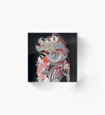 Dragon and Koi Yakuza Acrylic Block