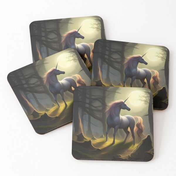 Item preview, Unicorn Forest Moon Trees designed and sold by druidwolfart.
