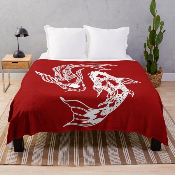 Item preview, Yin Yang Koi Carp Fish White Illustration Cut Out designed and sold by taiche.