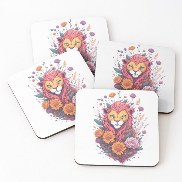Item preview, Lion head floral art digital colorful vector design  designed and sold by Sashindra Wijayarathna.