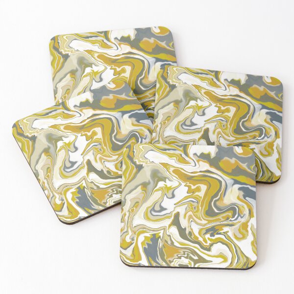 Item preview, Yellow and Grey Liquid Abstract designed and sold by KaroLeenaDesign.