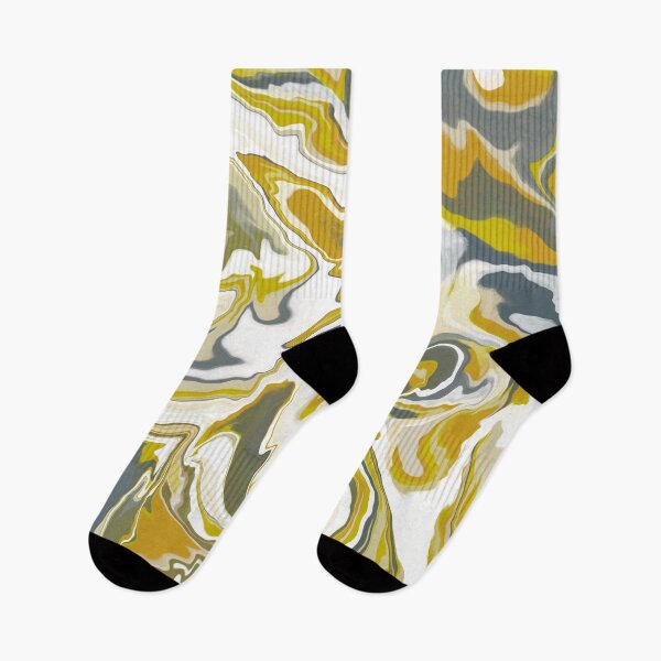 Item preview, Yellow and Grey Liquid Abstract designed and sold by KaroLeenaDesign.