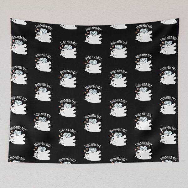 Item preview, Booo-mble Bee Funny Ghost Bee Puns (Dark BG) designed and sold by punnybone.