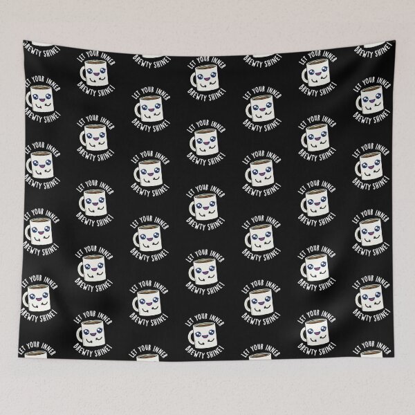 Item preview, Let Your Inner Brewty Shine Funny Coffee Puns (Dark BG) designed and sold by punnybone.