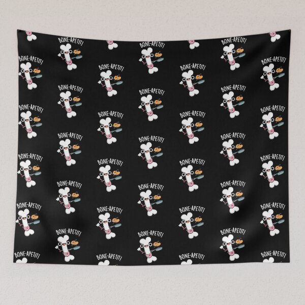 Item preview, Bone Apetit Funny Cooking Puns (Dark BG) designed and sold by punnybone.