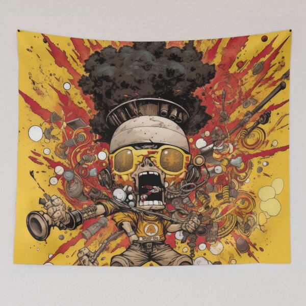 Item preview, Crazy Street Art Abstract Futuristic Scene designed and sold by BoneArt.