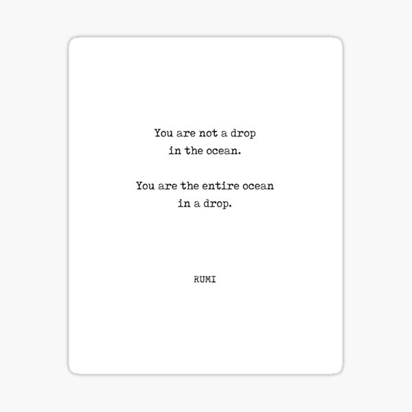 Item preview, Rumi Quote 11 - You are not a drop in the ocean - Typewriter Print designed and sold by Studio Grafiikka.
