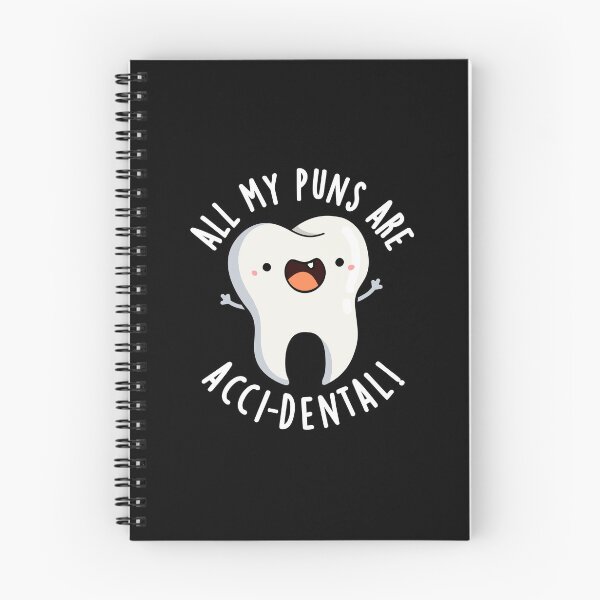 Item preview, All My Puns Are Acci-dental Funny Tooth Puns (Dark BG) designed and sold by punnybone.