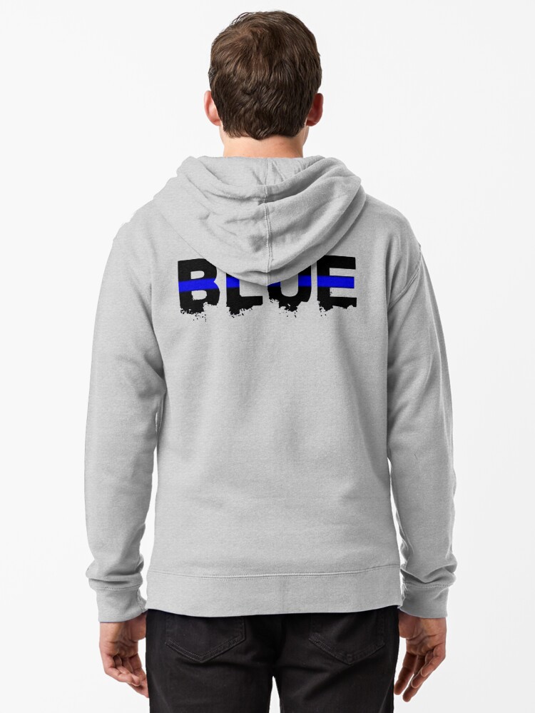 thin blue line zip hoodie