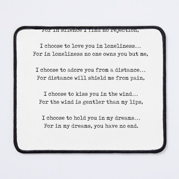 Item preview, Rumi Quote 13 - I choose to love you in silence - Typewriter Print designed and sold by Studio Grafiikka.