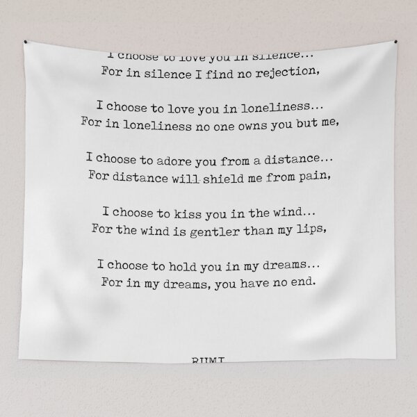 Item preview, Rumi Quote 13 - I choose to love you in silence - Typewriter Print designed and sold by Studio Grafiikka.