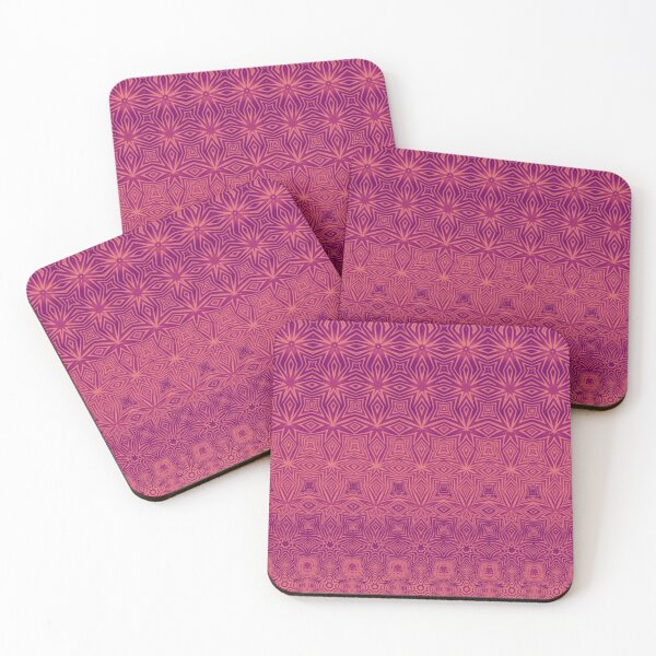 Item preview, Trippy Pink Indica Leaves Oriental Pattern designed and sold by theWeppen.