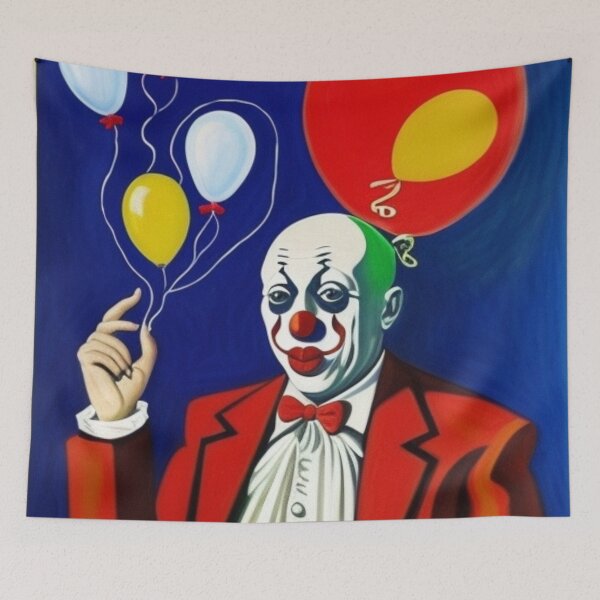 Item preview, Expressionless Circus Clown Funny Face Balloons Retro designed and sold by Michael Voyler.