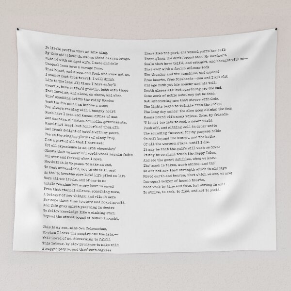 Item preview, Ulysses - Alfred Lord Tennyson Poem - Literature - Typewriter Print  designed and sold by Studio Grafiikka.