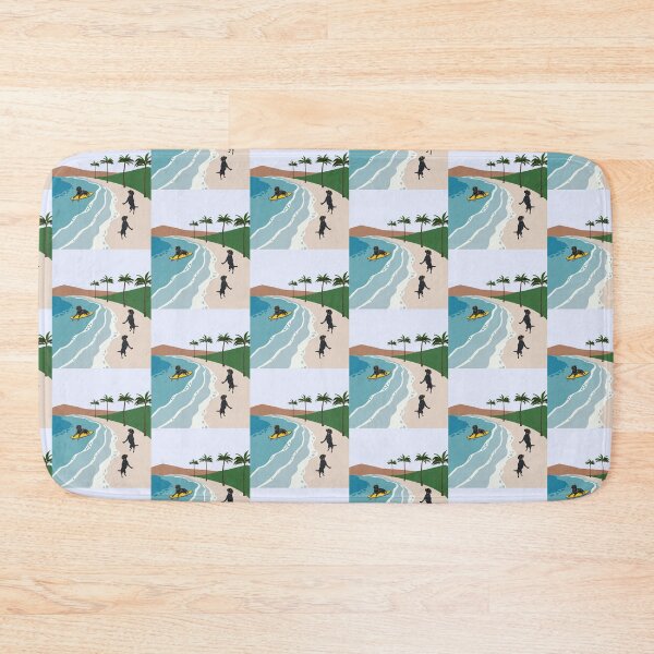 Item preview, Black Labrador Dog on Paradise Beach Vacation designed and sold by SeasonalDogs.