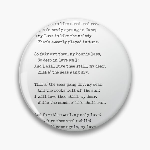 Artikelvorschau, A Red, Red Rose - Robert Burns Poem - Literature - Typewriter Print 1 entworfen und verkauft von Studio Grafiikka.