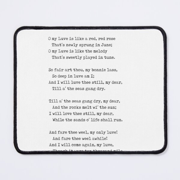 Item preview, A Red, Red Rose - Robert Burns Poem - Literature - Typewriter Print 1 designed and sold by Studio Grafiikka.