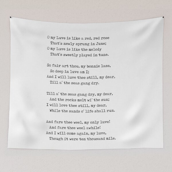 Artikelvorschau, A Red, Red Rose - Robert Burns Poem - Literature - Typewriter Print 1 entworfen und verkauft von Studio Grafiikka.