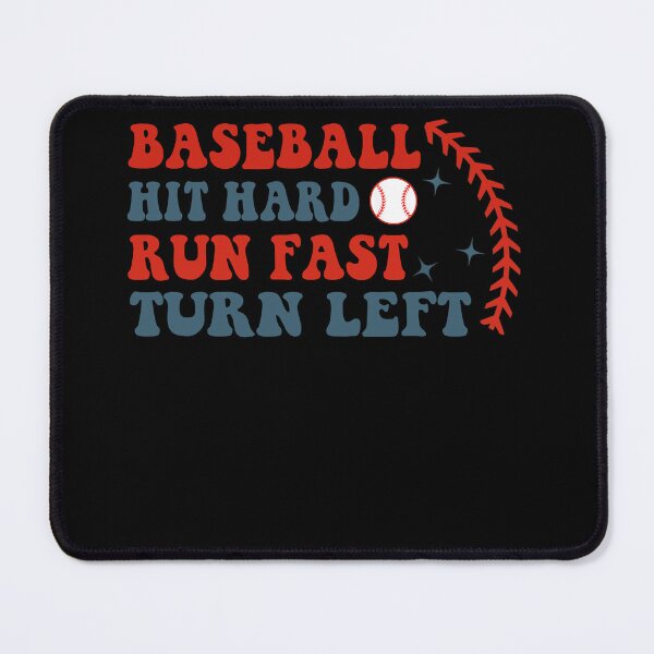 Item preview, Game Day Baseball hit hard run fast turn left groovy Baseball designed and sold by PoochmamaDes.