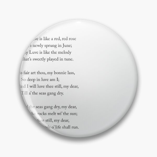 Artikelvorschau, A Red, Red Rose - Robert Burns Poem - Literature - Typography Print 2 entworfen und verkauft von Studio Grafiikka.