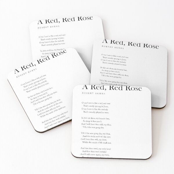 Artikelvorschau, A Red, Red Rose - Robert Burns Poem - Literature - Typography Print 2 entworfen und verkauft von Studio Grafiikka.