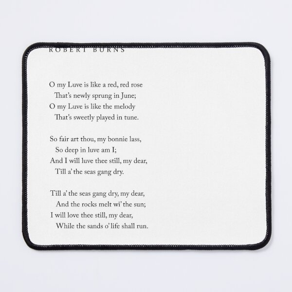 Item preview, A Red, Red Rose - Robert Burns Poem - Literature - Typography Print 2 designed and sold by Studio Grafiikka.