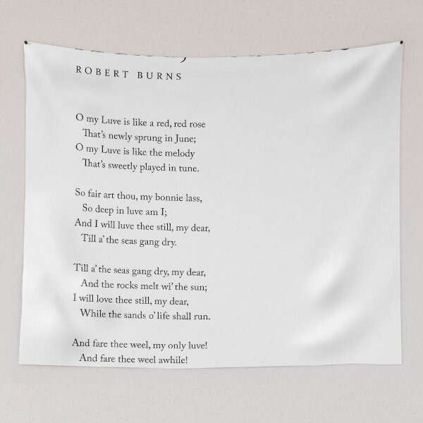 Artikelvorschau, A Red, Red Rose - Robert Burns Poem - Literature - Typography Print 2 entworfen und verkauft von Studio Grafiikka.